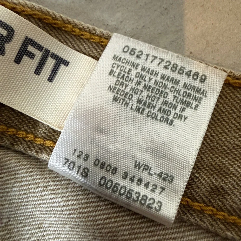 Levis 505 Regular Fit Tan Brown Jeans Mens 42x30 Straight Leg Cotton Denim